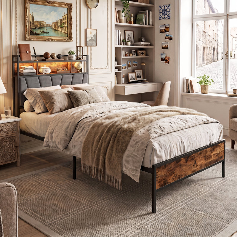 Upholstered Platform Bed, European Single (90 x 200 cm)