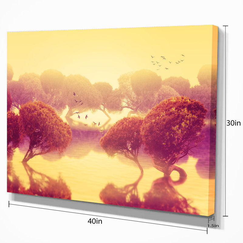 «Peaceful Japanese Gardens», art graphique, H 40 po x l 60 po x 1,5 po, Toile tendue