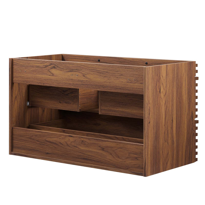 Render 36'' Walnut Wall-Mount Bathroom Vanity Cabinet