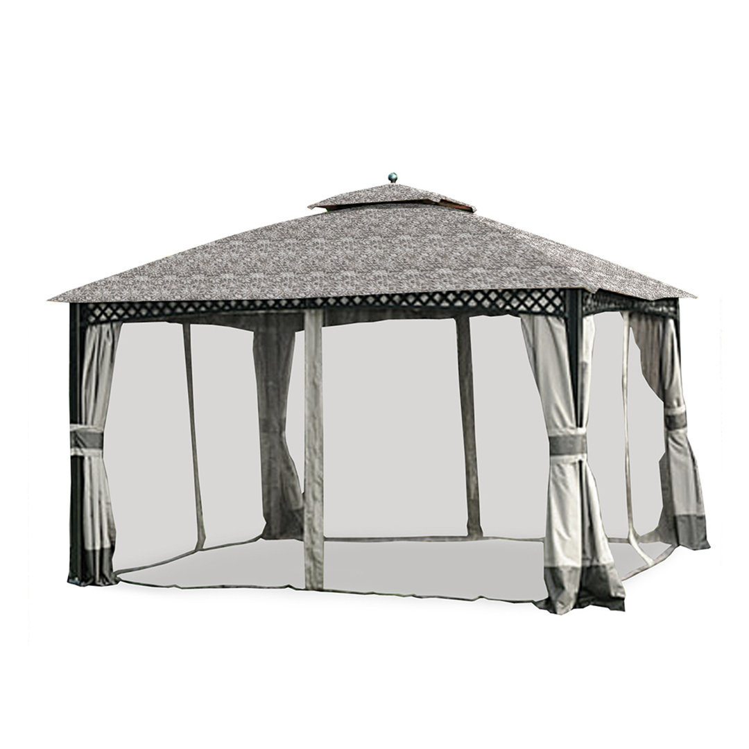 Garden Winds Gray Fabric Replacement Canopy for Gazebo Garden Winds