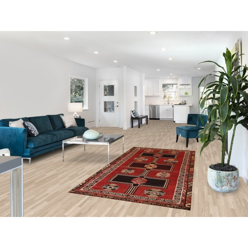 Tapis traditionnel géométrique rouge 4 x 8