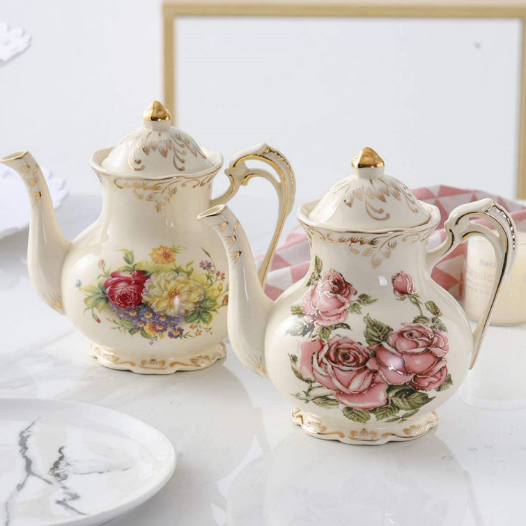 House Of Hampton® Stets 32oz. Floral Teapot Set For 4 & Reviews