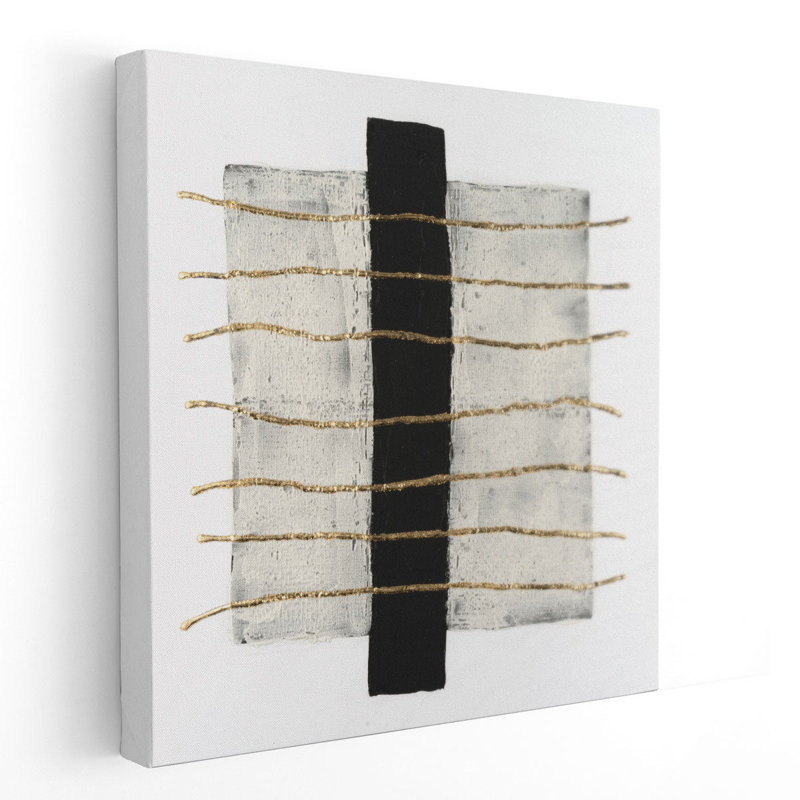 Tablettes texturées I, noir et blanc - reproduction d'art sur toile, H 40 po x l 40 po