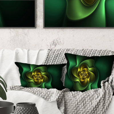 Coussin décoratif imprimé numérique jaune et vert