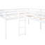 Lit mezzanine simple en L blanc avec glissade-1028503195