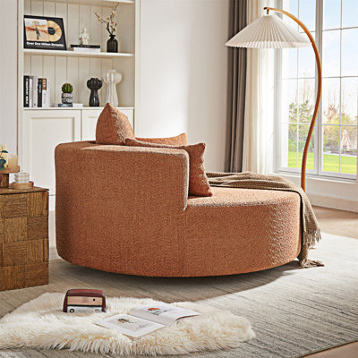 Swivel Round Sofa Chair With Removable Pillows