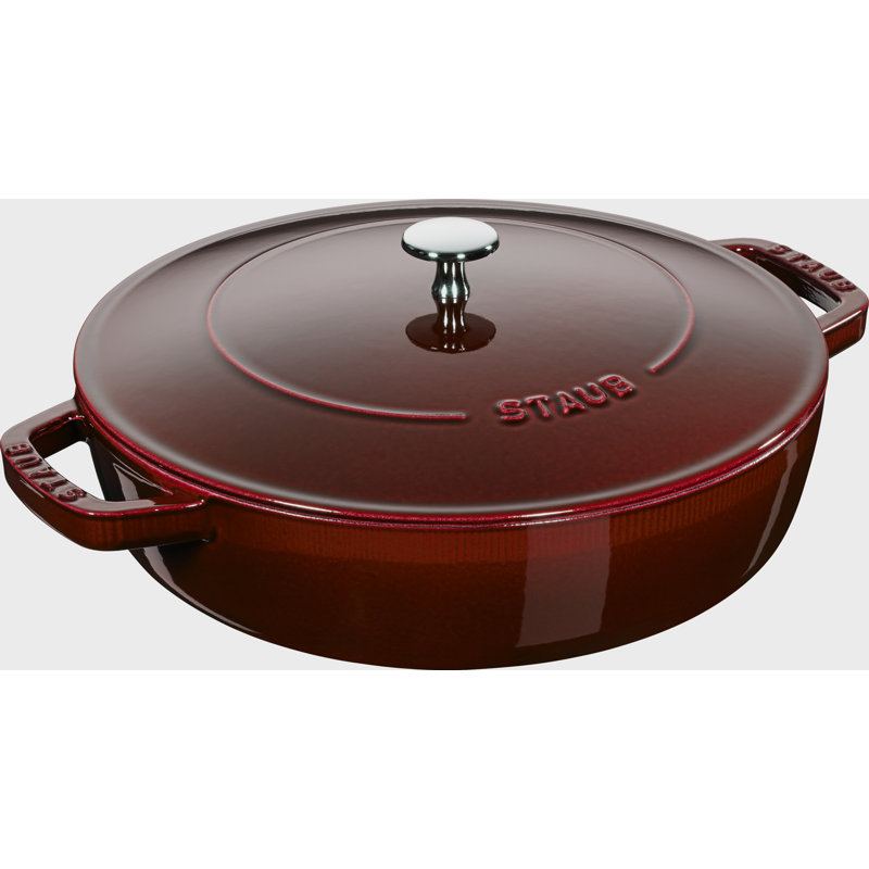 STAUB Cast Iron Round Casserole Dish, 24cm, Grenadine