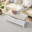 Banc de rangement de 42 po - coffre à jouets en bois avec siège et 2 charnières de sécurité, coffre de rangement à coffre rabattable