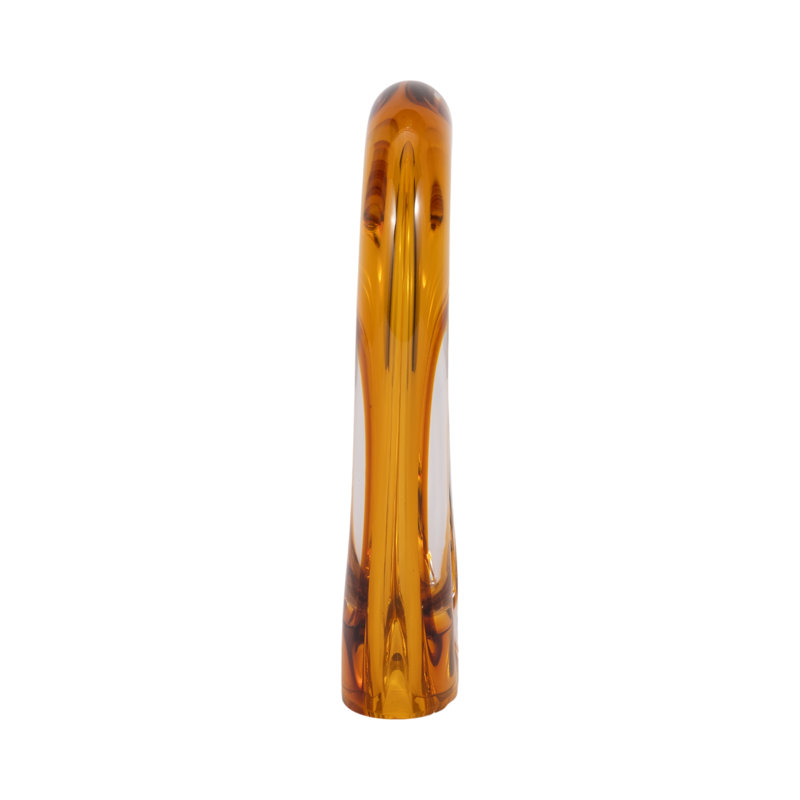 Zuri Cutout Amber Art Glass, 12" H x 7" W x 3" D