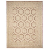 Tapis brun géométrique en laine noué à la main 9 pi x 11 pi 10 po