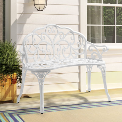 38.5-Inch Cast Aluminum Garden Bench by Astoria Grand