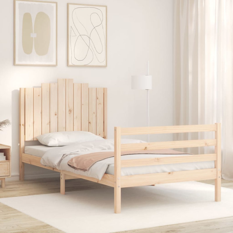 Kestner Solid Wood Bed, 140 x 190cm, Natural
