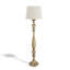 White+Light-brown Linen+Solid Wood Free Form Floor Lamps