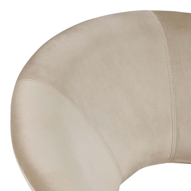 Zed 68cm Wide Velvet Papasan Chair, Beige, Gold