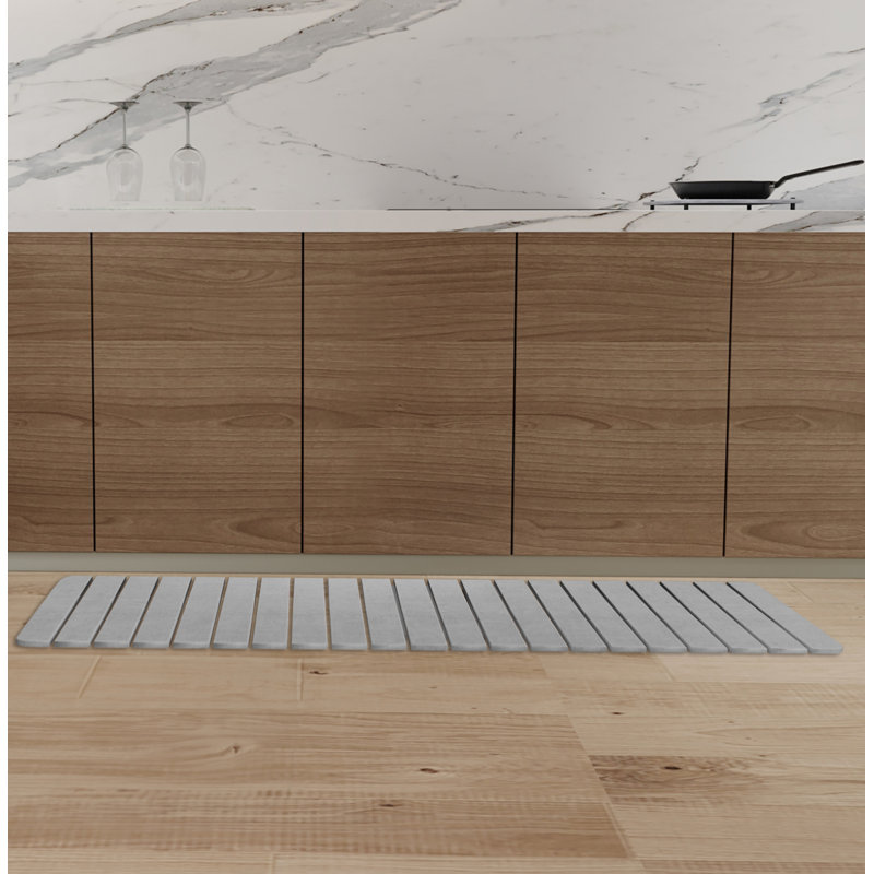 Dianeli Water Resistant Kitchen Mat, Gray