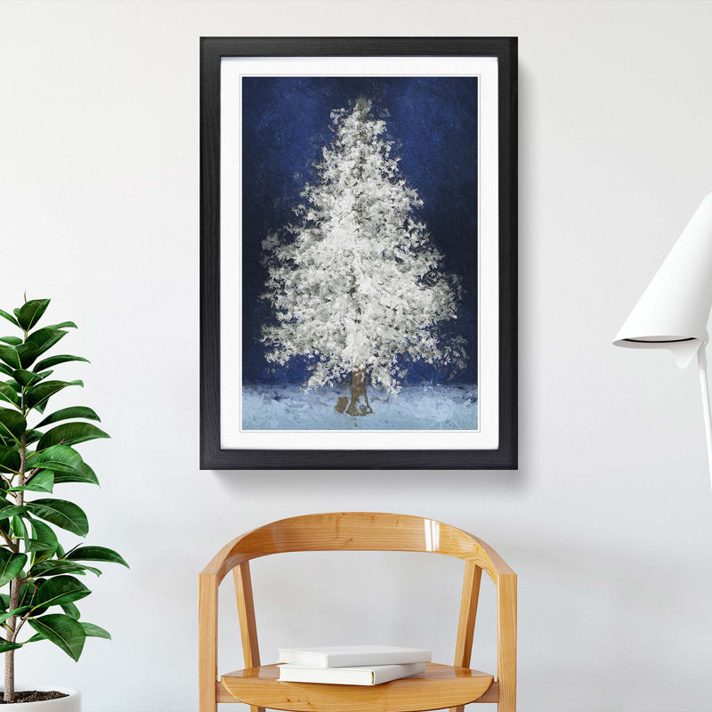 Tree at Winter - Picture Frame Painting Print, 36cm H x 27cm W x 2cm D, Black Framed