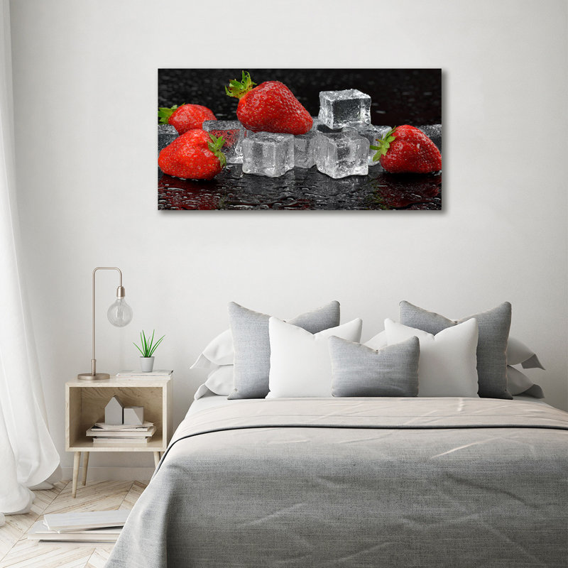 Strawberries With Ice - Wrapped Canvas Print