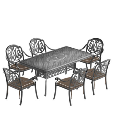 7-Piece Outdoor Furniture Set Suitable For Patio Casual Hours & Backyard Gentle Group Gatherings