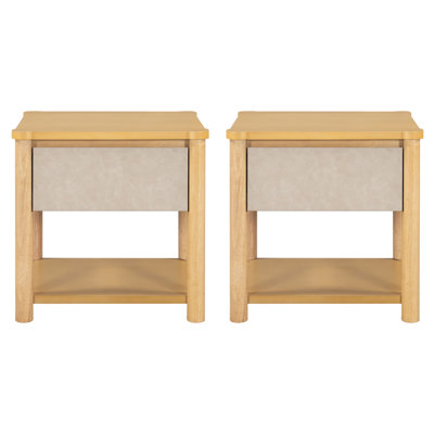 Table de chevet en bois, tables de chevet modernes avec tiroir, table de chevet de ferme pour salon de chambre à coucher, ensemble de 2