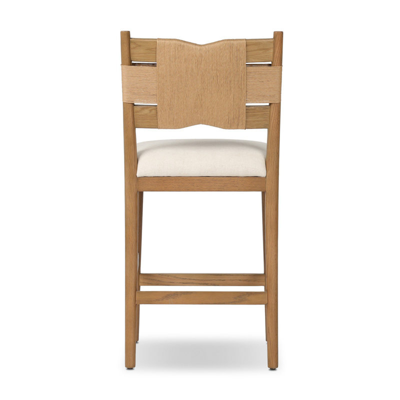 Tova Upholstered Stool, Light Buff Oak