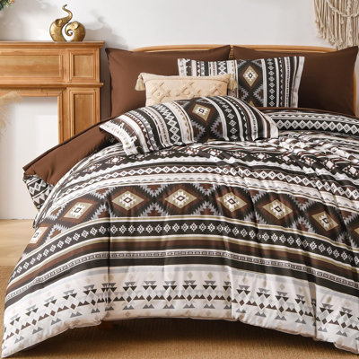7-Piece Bohemian Geometric Striped Comforter Set