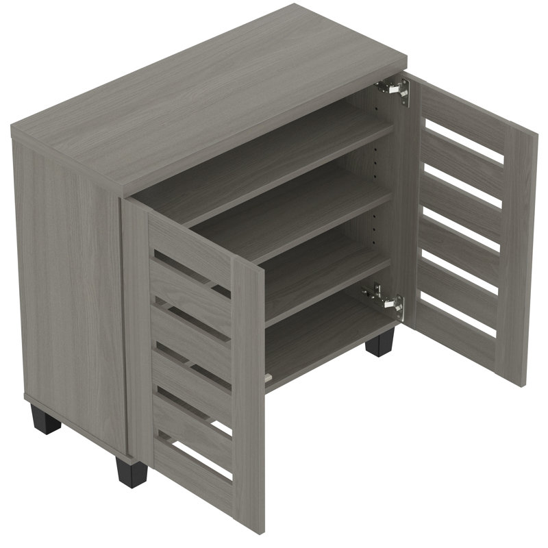 Armoire de rangement pour chaussures Millan, 12 paires, Chêne gris chaud
