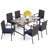 Alyah 6 - Person Patio Dining Set with Rectangular Table , Cushions Included