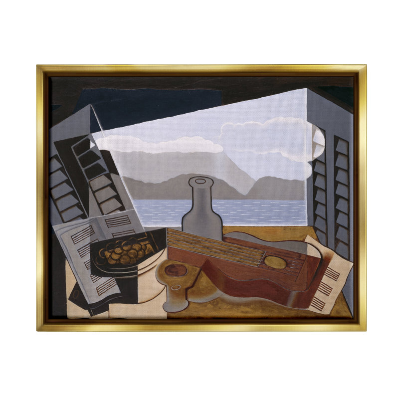«La Fenetre Ouverte» par One1000paintings - peinture à cadre flottant sur toile, H 17 po x l 21 po x P 1,7 po