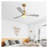 52 Inch Gold Ceiling Fan with Dimmable LED Light, 3 Solid Wood Blades - Remote Control Reversible DC Motor for Living Room, Bedroom