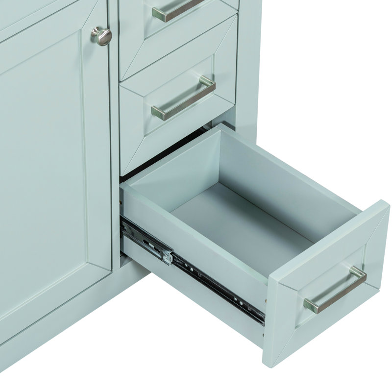 Base de meuble-lavabo de salle de bain, 30 po. Armoire moderne avec tiroirs. Bois massif et matériau. Conception pratique et imperméable. Armoire de base 30 po à assembler. Style de fabrication. Eau, grand espace de rangement.
