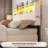  King Size Headboard Only With Storage, Adjustable Height, Velvet Upholstered Head Board With Led Lights & Charging Station, Modern Freestanding Headboard, Easy Assembly, White-667575255-667575252