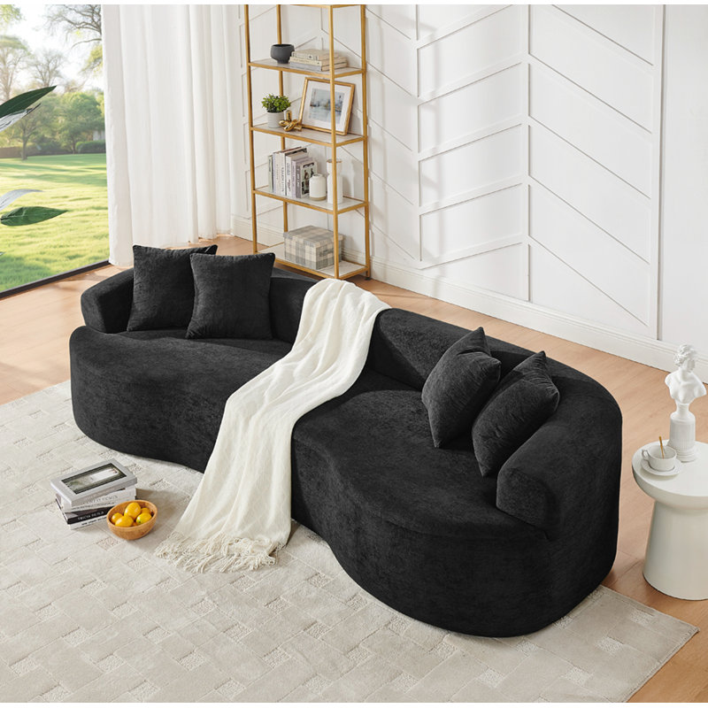 Canapé modulaire courbé 4 places Modern Cloud, Noir