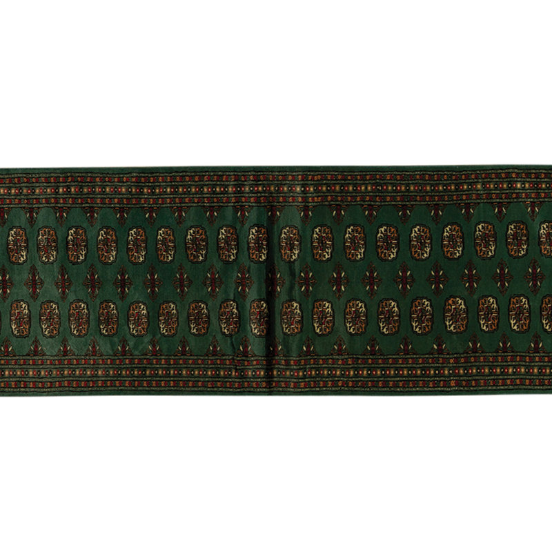 Hand Knotted Wool Area Rug in Green