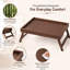 Ensemble de 2 tables-plateaux en bambou, pieds pliants, brun-540194493