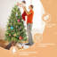 Arbre de Noël 6 pi avec 1032 pointes et 300 lumières DEL, branches mixtes en PVC + PE, structure à charnières pour une installation facile, support en métal pour un soutien solide-1496312139-1496312138