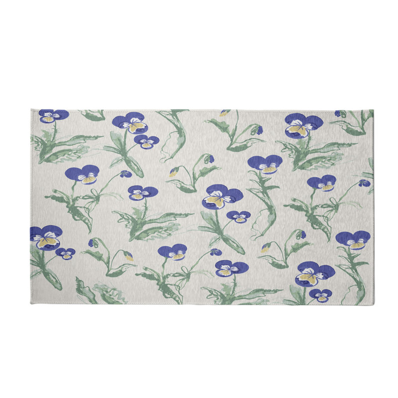 Tapis décoratif florale pourpre/vert alvordton, Rectangle 3 pi x 5 pi