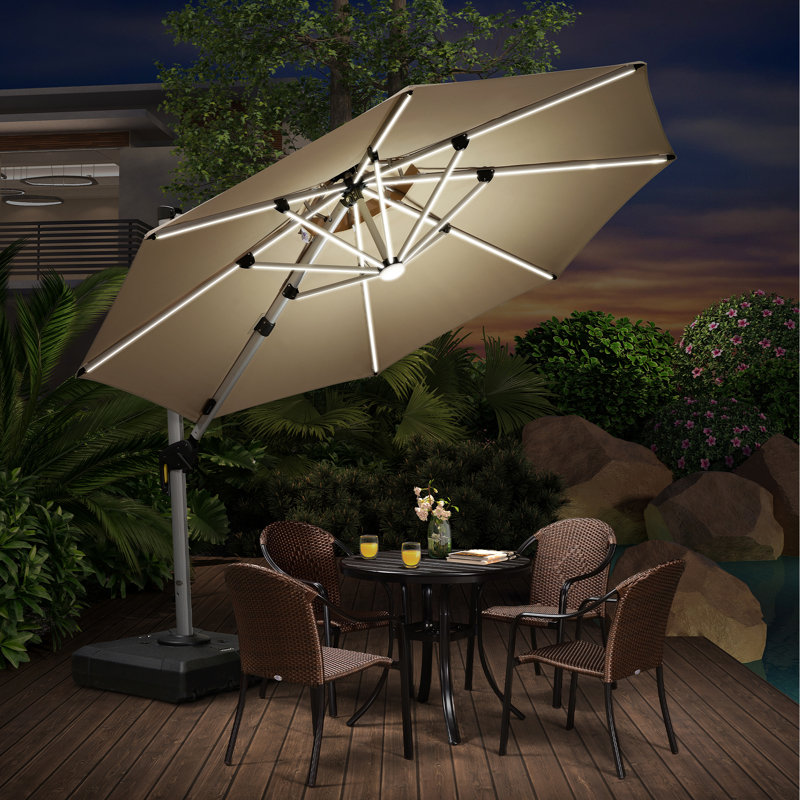 Parasol suspendu en porte-à-faux 10 pi Jennet, beige, Beige