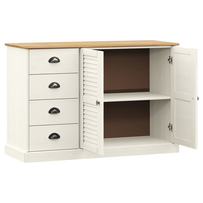Peoa 113cm Solid Wood Sideboard, White