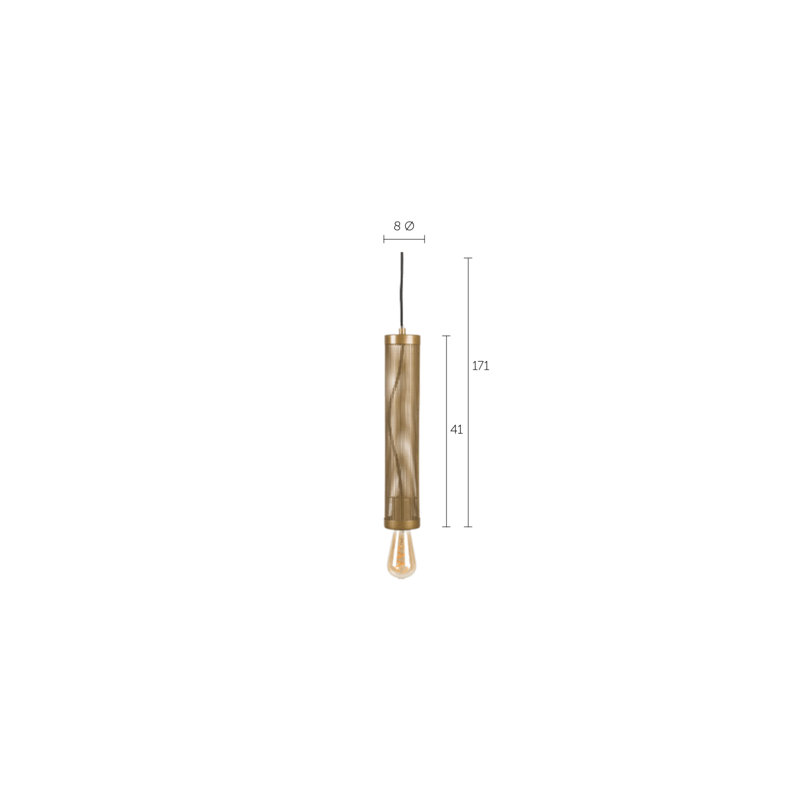 1 - Light Pendant, Gold, 24" H x 5" W x 5" D