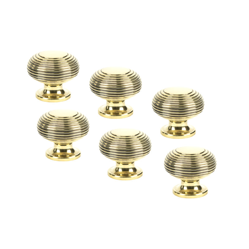 Aged Brass Beehive Cabinet Knob 40mm, 6