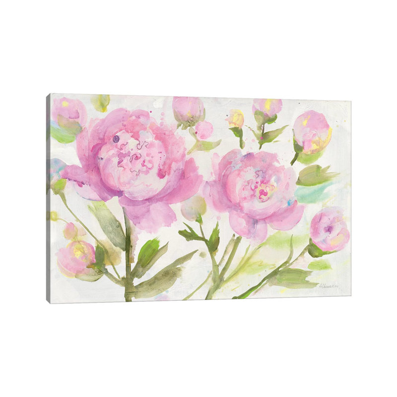 Bright Peonies by Albena Hristova - Wrapped Canvas Print, 20.32 cm H x 30.48 cm W