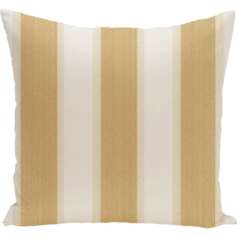 Striped Reversible Throw Pillow, 18" H x 18" W, Gold