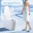 One - Piece Bidet Toilet Seat Smart Toilet, Auto Flush And Open/Close, Adjustable Temp Heated Seat, Warm Water Dry, Remote Control Side Know, Sensor For Cover Operation, Female Wash Rear Modes,