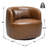 Jaydin 100% Genuine Leather Swivel Barrel Armchair with Natural Leather Aroma-425960576