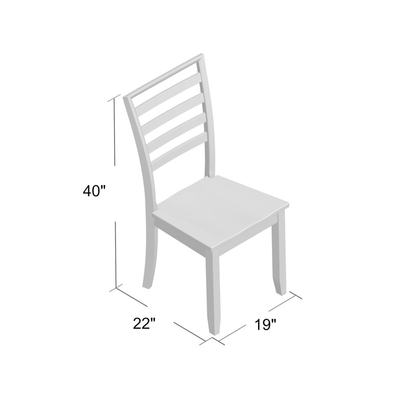 Chaise d'appoint en bois massif à dossier échelle Deshawndre