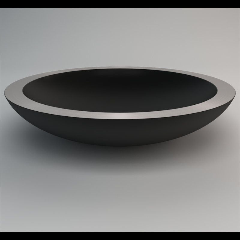 Maestro Bath 19.7'' Metal Circular Bathroom Sink, Black
