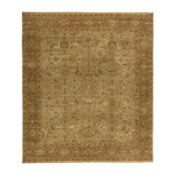 Wool Oriental Area Rug in Beige/Rust