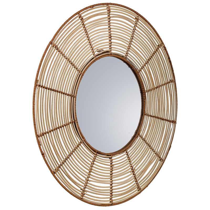 Swihart Rattan Flat Wall Mirror