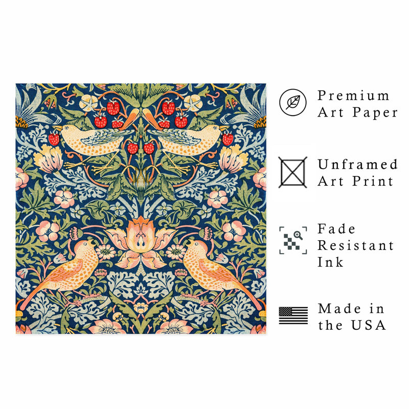 Animaux, animaux de William Morris, reproduction d'art sans cadre, H 28 po x l 28 po