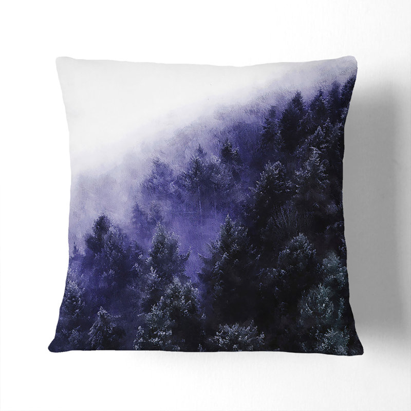 Forest Fog in Germany Cushion with Filling, 55cm H x 55cm W x 20cm D